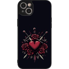 Coque iPhone 14 Plus - Silicone rigide noir Valentine 2024 gothic love