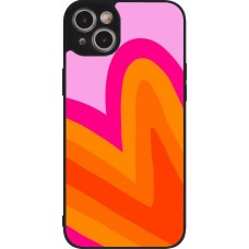 Coque iPhone 14 Plus - Silicone rigide noir Valentine 2024 heart gradient