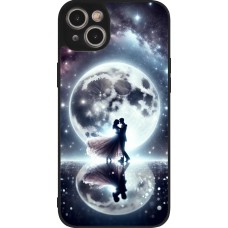 Coque iPhone 14 Plus - Silicone rigide noir Valentine 2024 Love under the moon
