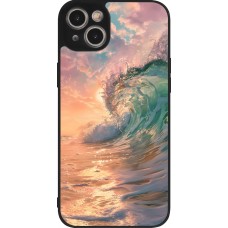 Coque iPhone 14 Plus - Silicone rigide noir Wave Sunset