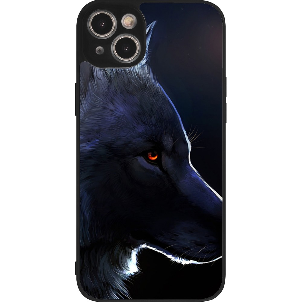 Coque iPhone 14 Plus - Silicone rigide noir Wolf Shape