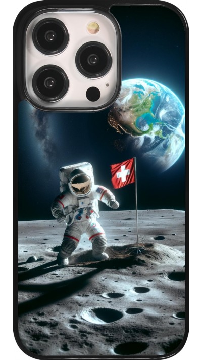iPhone 14 Pro Case Hülle - Astro Schweiz auf dem Mond
