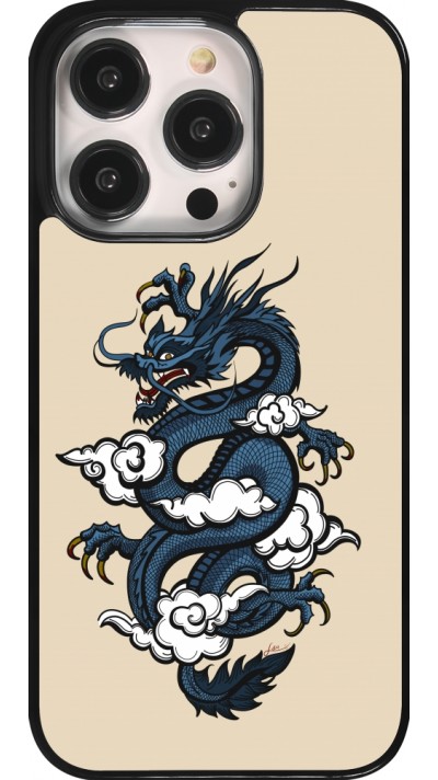 iPhone 14 Pro Case Hülle - Blue Dragon Tattoo