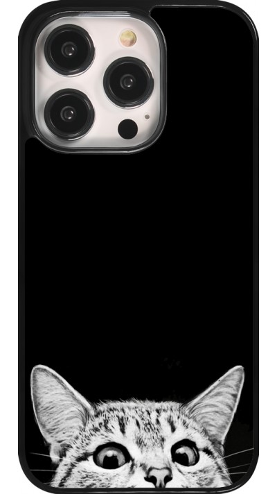 iPhone 14 Pro Case Hülle - Cat Looking Up Black