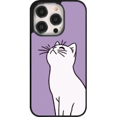 iPhone 14 Pro Case Hülle - Chat auf lila Hintergrund