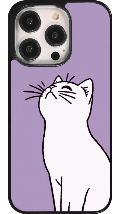 iPhone 14 Pro Case Hülle - Chat auf lila Hintergrund