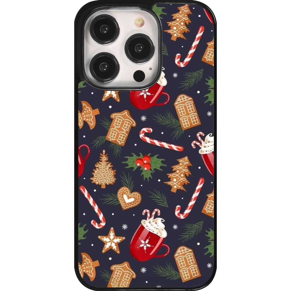 Coque iPhone 14 Pro - Christmas 25 Pattern Gingerbread House