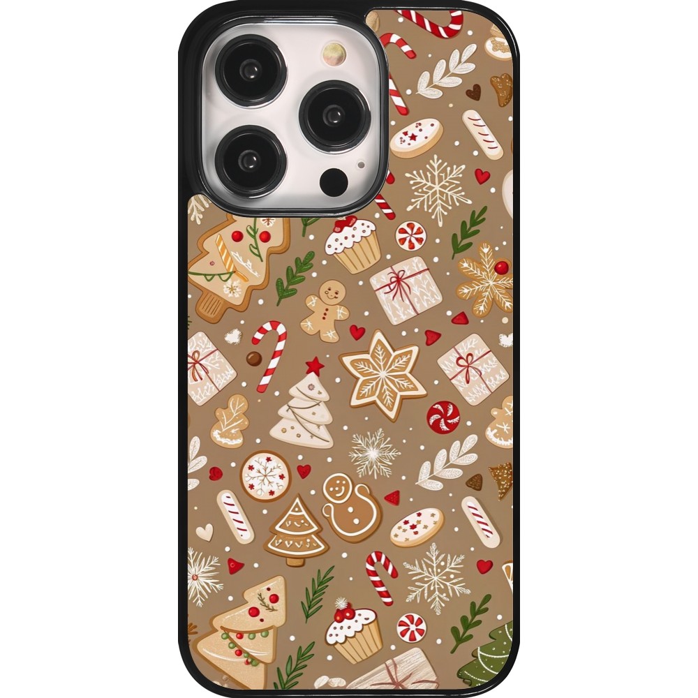 Coque iPhone 14 Pro - Christmas 25 Pattern Ginger Cookie