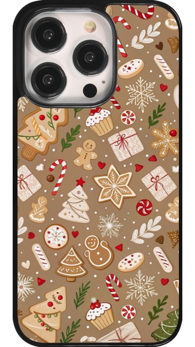 Coque iPhone 14 Pro - Christmas 25 Pattern Ginger Cookie