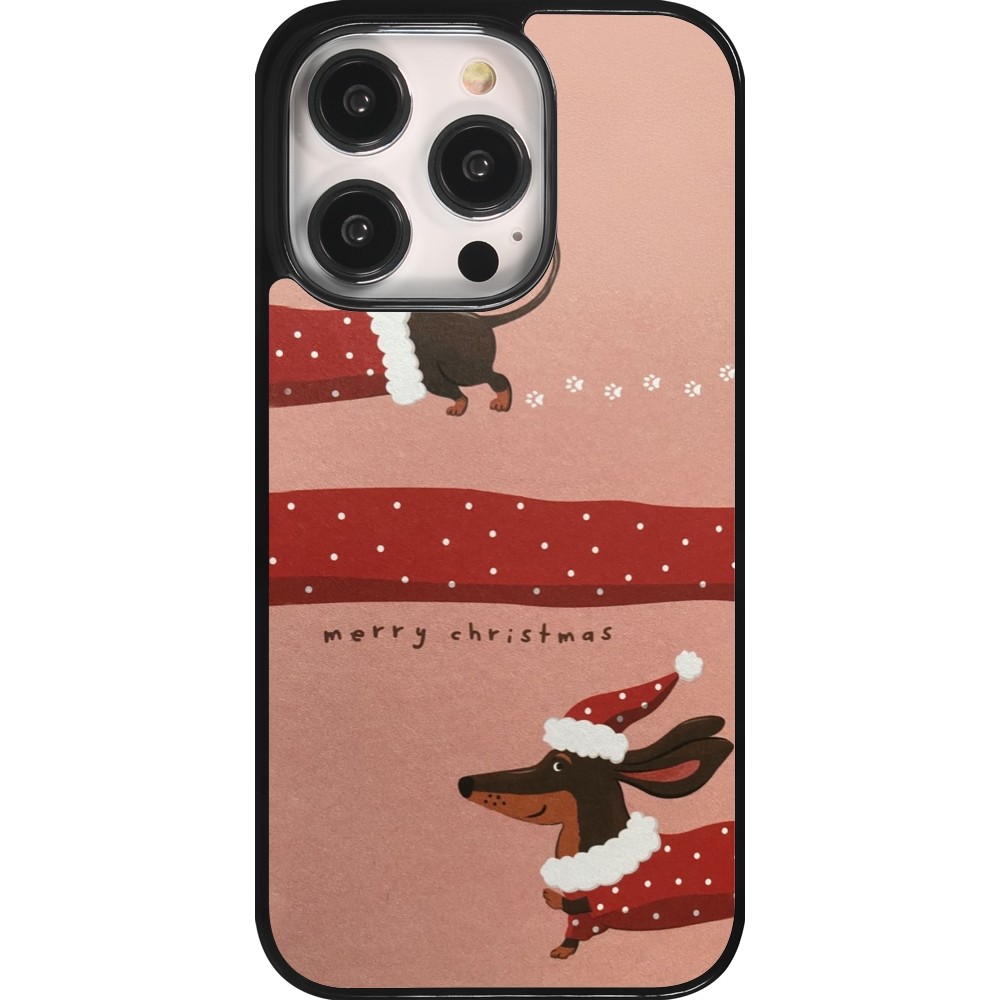 Coque iPhone 14 Pro - Christmas 25 Teckel Merry Xmas