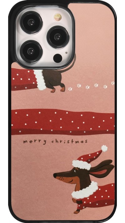 Coque iPhone 14 Pro - Christmas 25 Teckel Merry Xmas