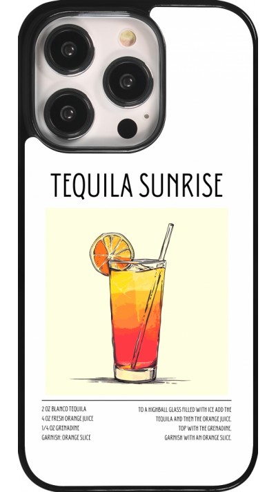 iPhone 14 Pro Case Hülle - Cocktail Rezept Tequila Sunrise