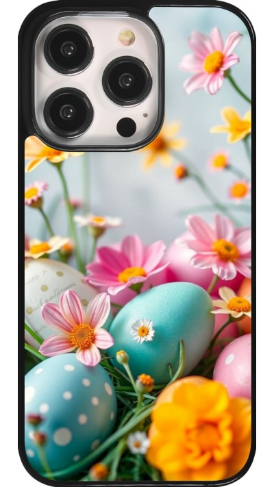 Coque iPhone 14 Pro - Easter 2026 Eggs with flowers
