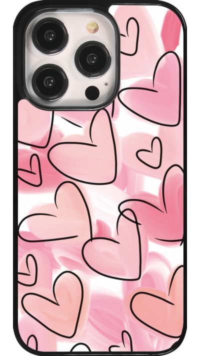 iPhone 14 Pro Case Hülle - Easter 2023 pink hearts