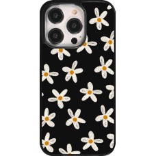 Coque iPhone 14 Pro - Easter 2024 white on black flower