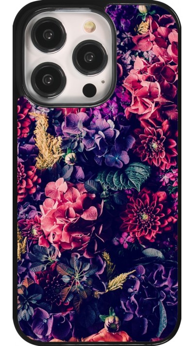 Coque iPhone 14 Pro - Flowers Dark