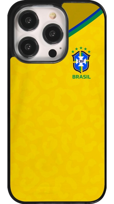 iPhone 14 Pro Case Hülle - Brasilien 2022 personalisierbares Fußballtrikot