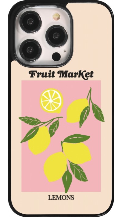 Coque iPhone 14 Pro - Fruit market lemons 2026