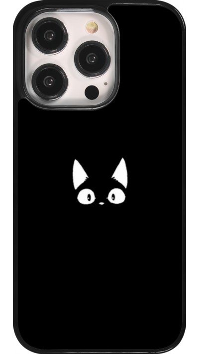 Coque iPhone 14 Pro - Funny cat on black