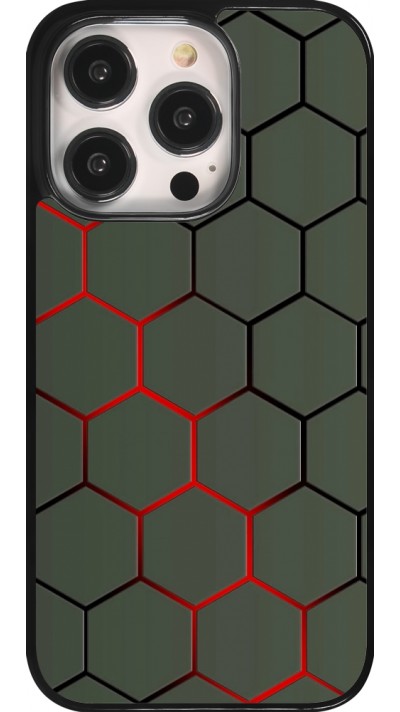 iPhone 14 Pro Case Hülle - Geometric Line red