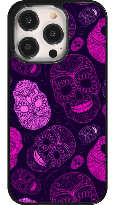 iPhone 14 Pro Case Hülle - Halloween 2023 pink skulls