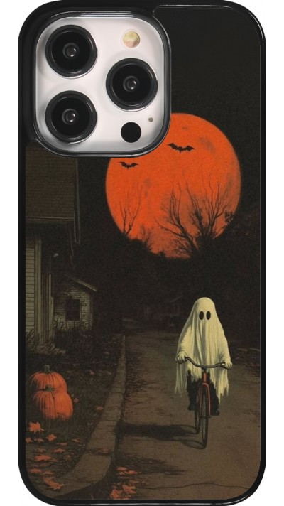 iPhone 14 Pro Case Hülle - Halloween 2025 Ghost on a bicycle