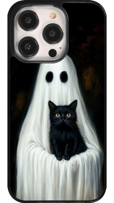iPhone 14 Pro Case Hülle - Halloween 2025 Ghost with black cat