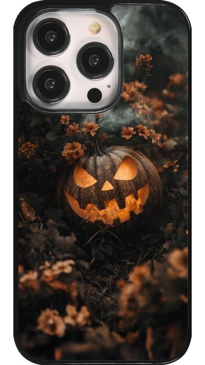 iPhone 14 Pro Case Hülle - Halloween 2025 Pumpkin with flowers