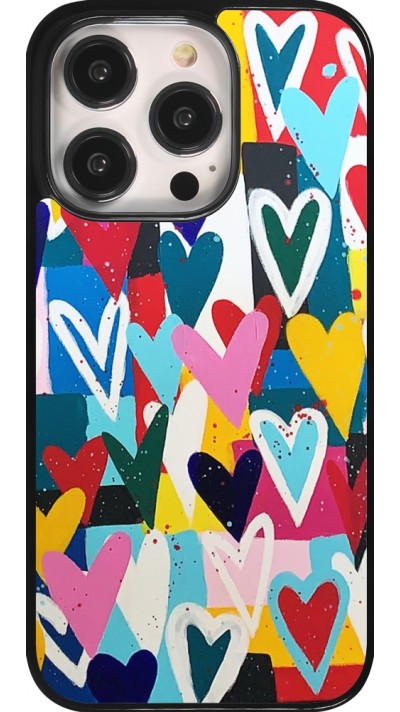 iPhone 14 Pro Case Hülle - Joyful Hearts