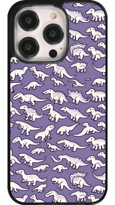 iPhone 14 Pro Case Hülle - Mini-Dino-Muster violett