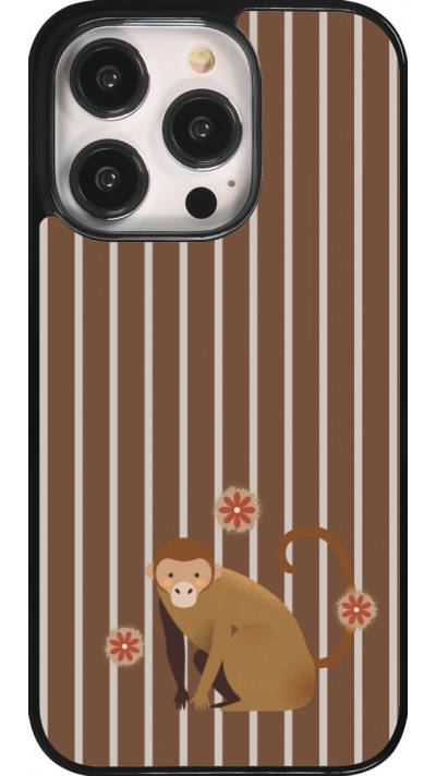 Coque iPhone 14 Pro - Monkey with stripes