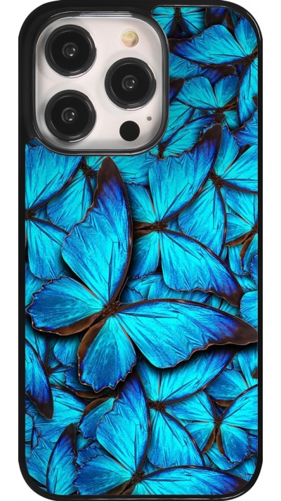 Coque iPhone 14 Pro - Papillon bleu