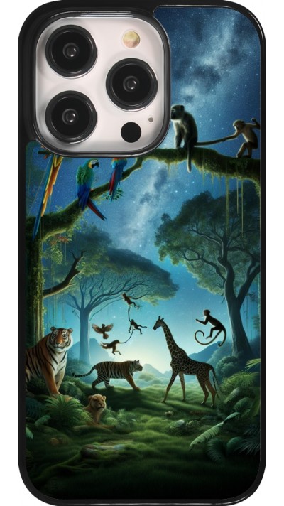 Coque iPhone 14 Pro - Paradis des animaux exotiques