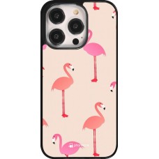 iPhone 14 Pro Case Hülle - Pink Flamingos Pattern