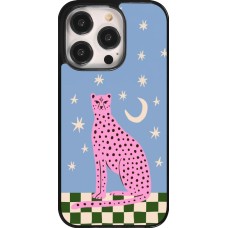 Coque iPhone 14 Pro - Pink leopard with stars 2026