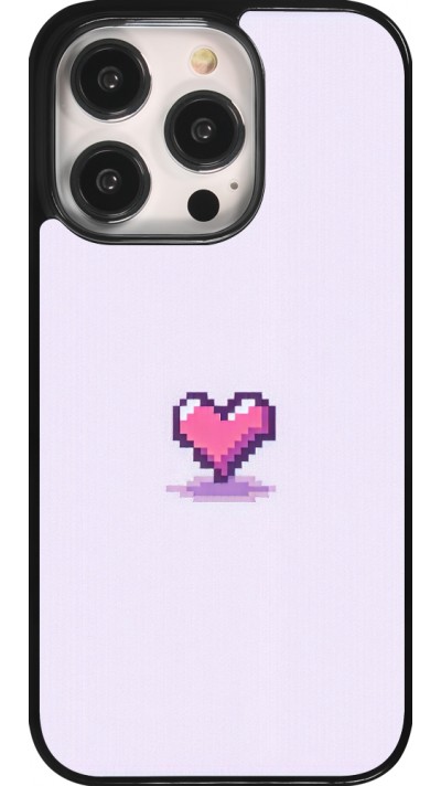 iPhone 14 Pro Case Hülle - Pixel Herz Hellviolett