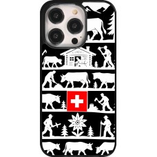 Coque iPhone 14 Pro - Poya Suisse 1 noir