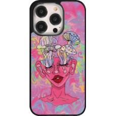 iPhone 14 Pro Case Hülle - Psychedelic pink mushroom