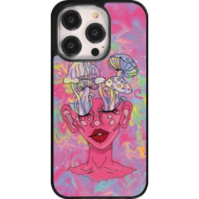 Coque iPhone 14 Pro - Psychedelic pink mushroom
