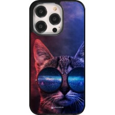 Coque iPhone 14 Pro - Red Blue Cat Glasses