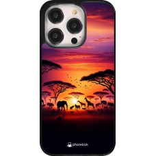 iPhone 14 Pro Case Hülle - Safari Sonnenuntergang Wildtiere