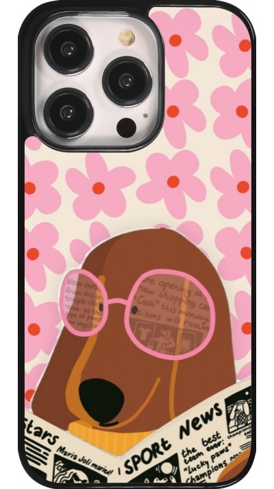 Coque iPhone 14 Pro - Dog with newspaper 2026