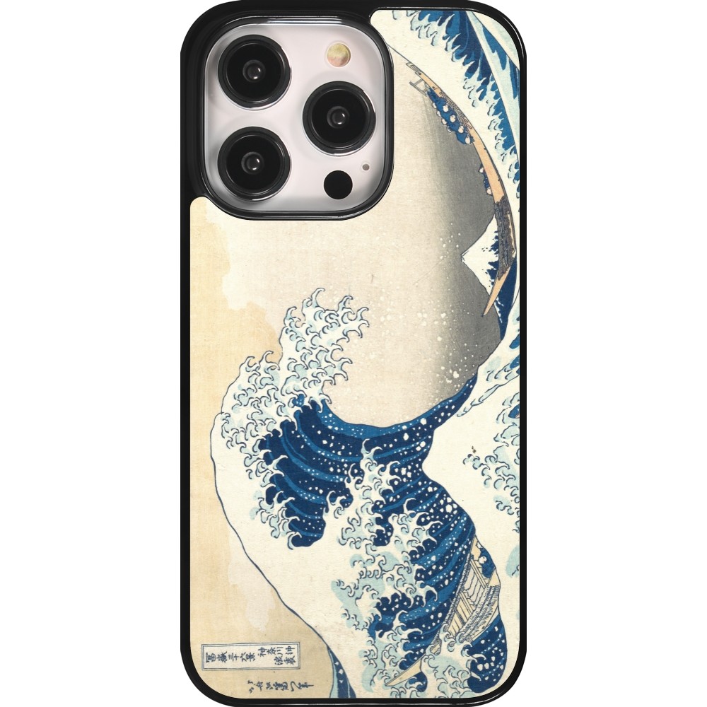 Coque iPhone 14 Pro - Tableau art - La Grande Vague de Kanagawa - Hokusai