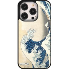 Coque iPhone 14 Pro - Tableau art - La Grande Vague de Kanagawa - Hokusai