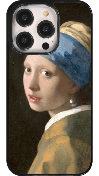Coque iPhone 14 Pro - Tableau art - La Jeune fille à la perle - Johannes Vermeer