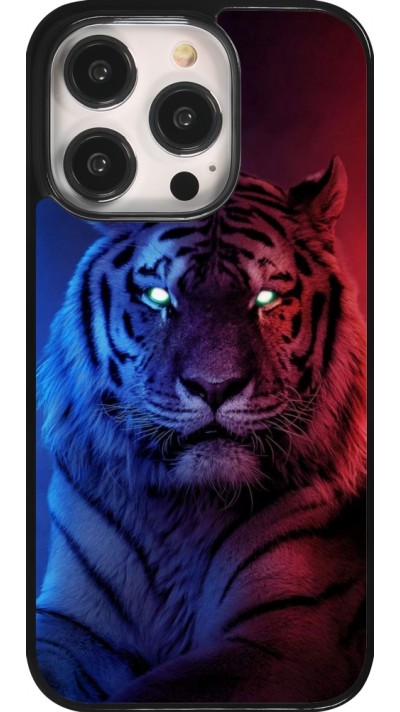 Coque iPhone 14 Pro - Tiger Blue Red