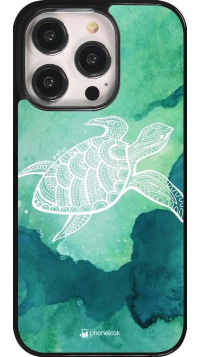 Coque iPhone 14 Pro - Turtle Aztec Watercolor
