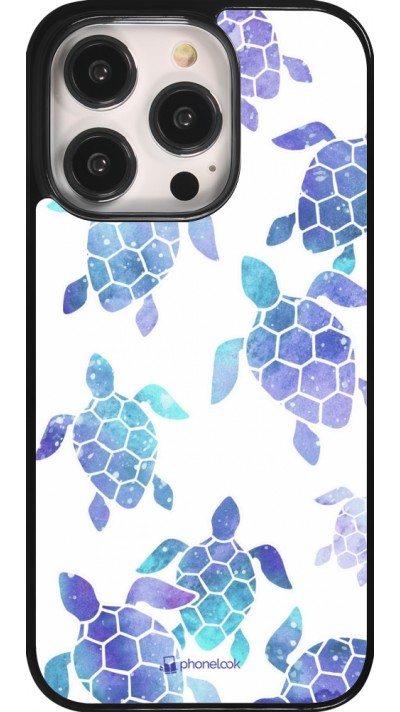Coque iPhone 14 Pro - Turtles pattern watercolor