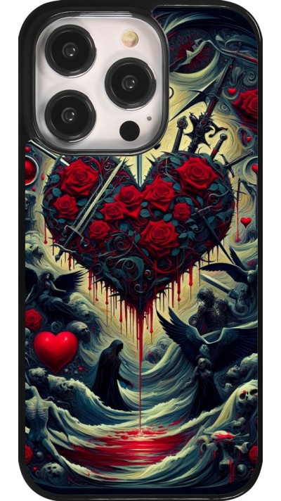 iPhone 14 Pro Case Hülle - Dunkle Liebe Herz Blut