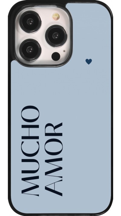 Coque iPhone 14 Pro - Valentine 2024 mucho amor azul